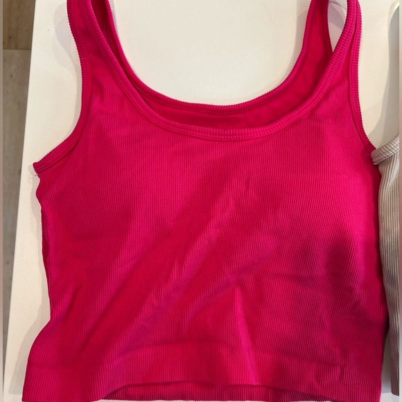 TWO crop tanks - pink & tan set - Picture 5 of 5